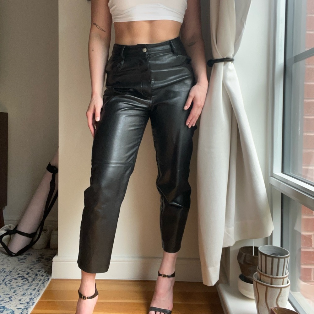 Aritzia leather trouser